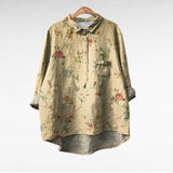 Elegant Summer Blouse in Dark Millefiori