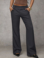 Camille | High-Waisted Wide-Leg Trousers with a Button Waist