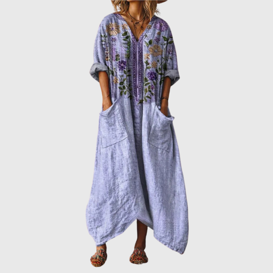 Colourful Print Maxi Dress