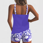 Comfortable Swimsuit in Cobalt with Floral Shorts