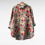 Elegant Summer Blouse in Dark Millefiori