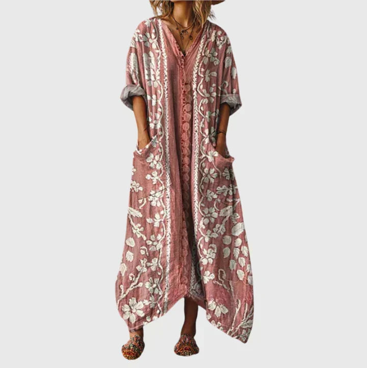 Colourful Print Maxi Dress