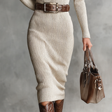 Julia | Fitted Knit Midi Dress