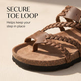 Leah | Braided Slide Sandals with a Buckle Strap