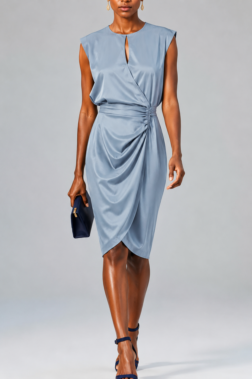 Adelaide | Elegant Sexy Evening Dress Light Blue, studio photo