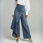 Wrap-Front Denim Trousers