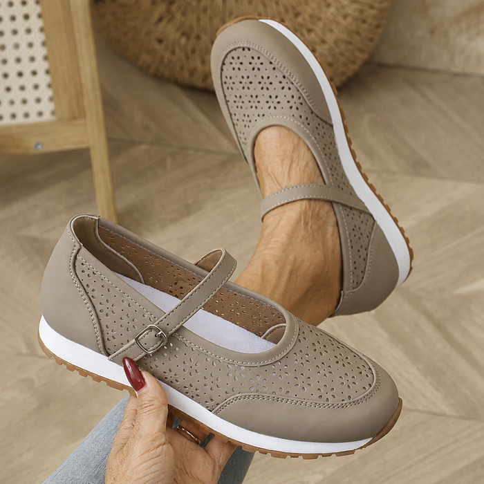 Aura | Perforated Mary Jane Sneakers with a Buckle Strap