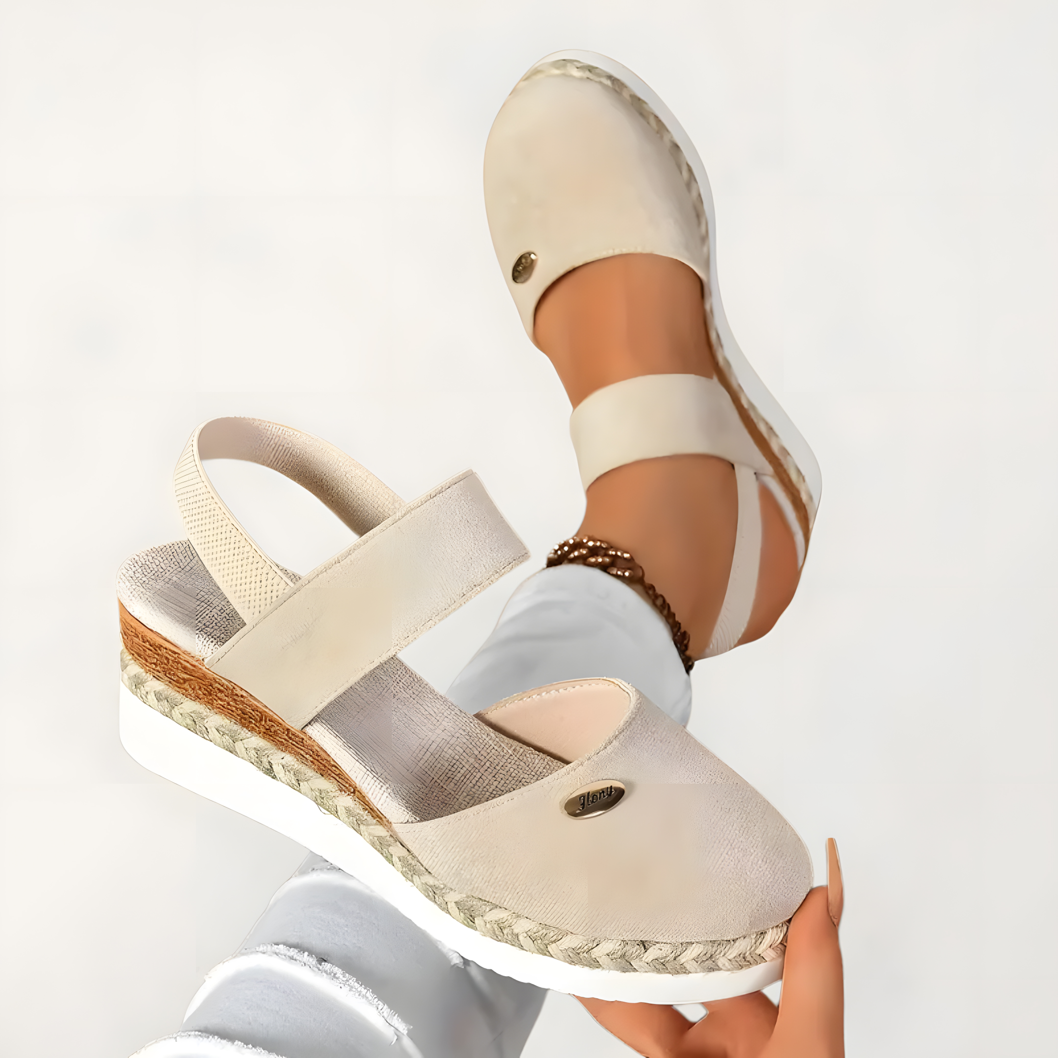 Calista | Women's Orthopaedic Comfort Sandals Beige, photo studio