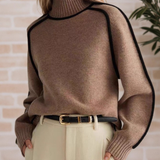 Black Trim Turtleneck Jumper