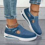 Allison | Cut-Out Knit Sneakers with a Strap Fastening