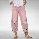 Everlee | Floral Cropped Trousers with a Petal Hem
