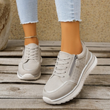 Lily | Cushioned Walking Sneakers with a Side Zip