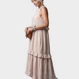 Kathleen | Open-Back Maxi Dress with Ruffles