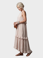 Kathleen | Open-Back Maxi Dress with Ruffles