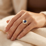 Aoife | Sapphire Halo Ring