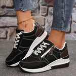 Emerie | Wedge Sneakers with Laces and a Side Zip