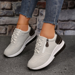 Emerie | Wedge Sneakers with Laces and a Side Zip