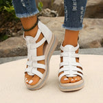 Gael | Multi-Strap Wedge Sandals with a Back Zip