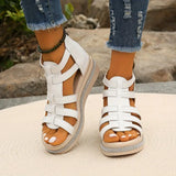 Gael | Multi-Strap Wedge Sandals with a Back Zip