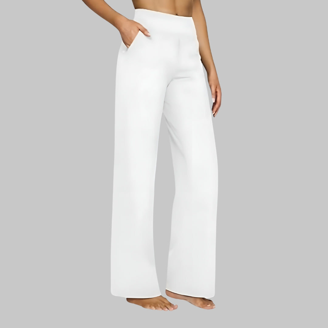 Olivia - Stretch Pants White, photo studio
