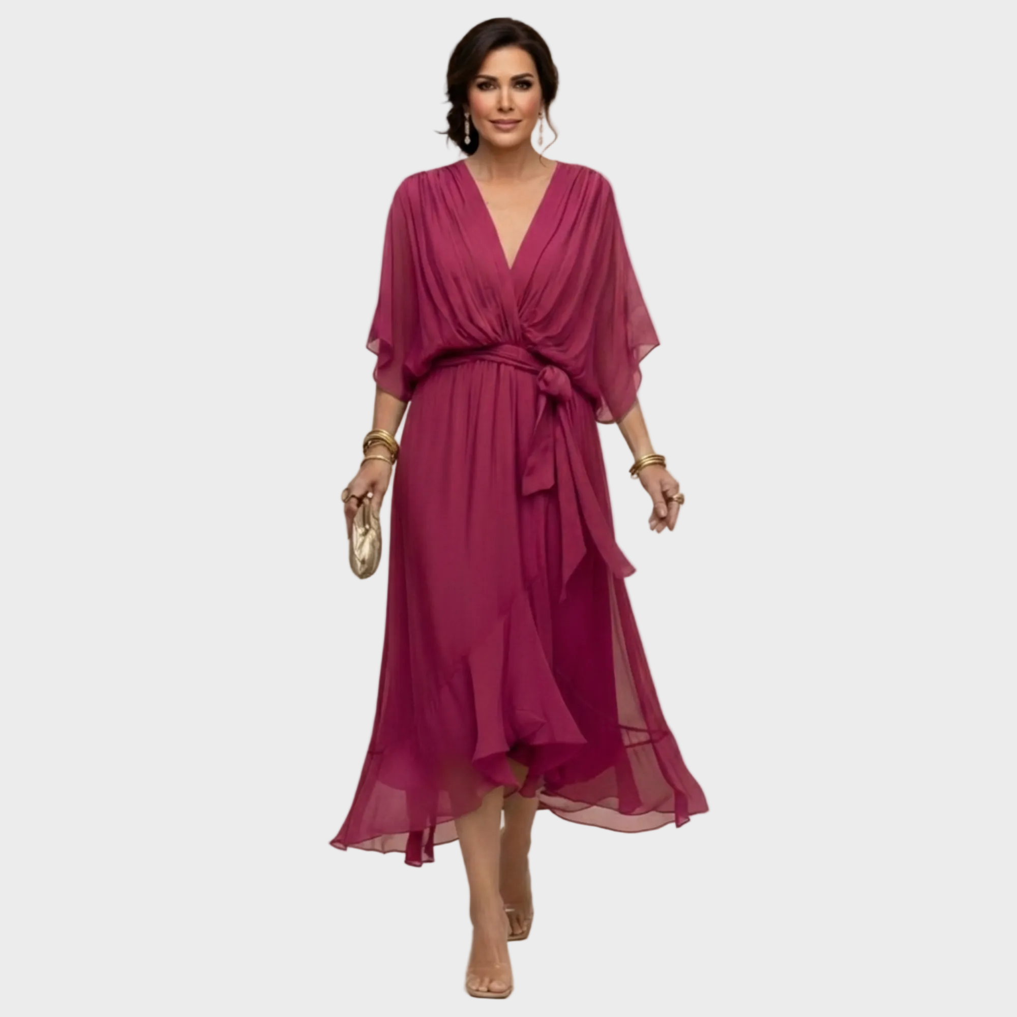 Monica | V-Neck Chiffon Dress