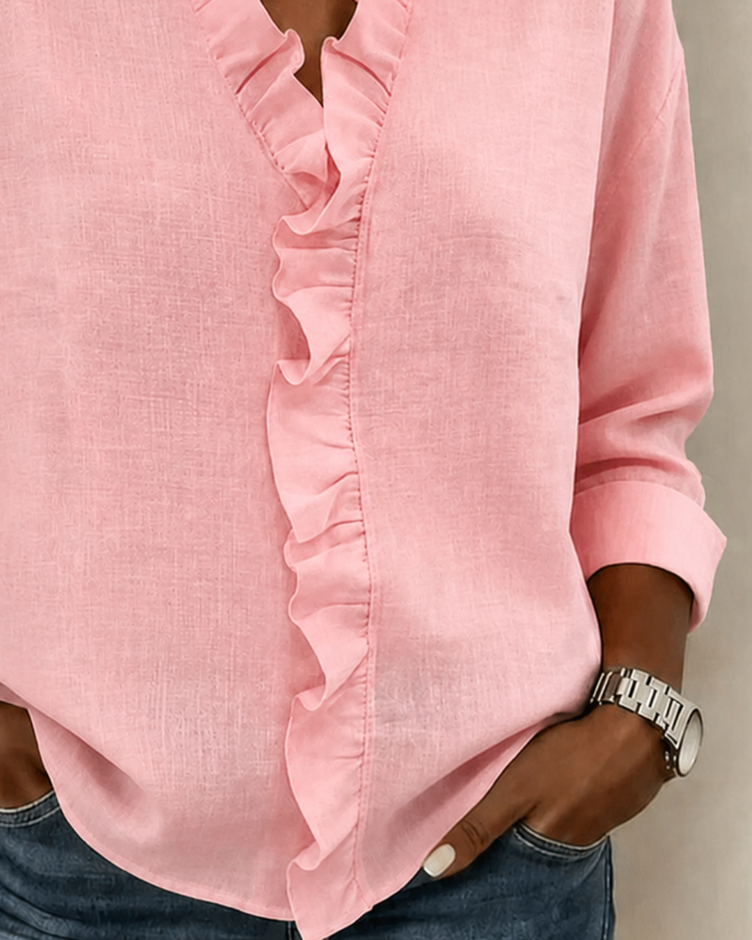 Hope | Refined Ruffled V-Neck Blouse