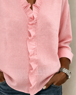 Hope | Refined Ruffled V-Neck Blouse