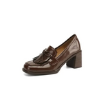 Patent Block-Heel Loafers