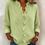 Hope | Refined Ruffled V-Neck Blouse