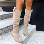 Madeleine | Knee-High Slouch Boots with a Low Block Heel