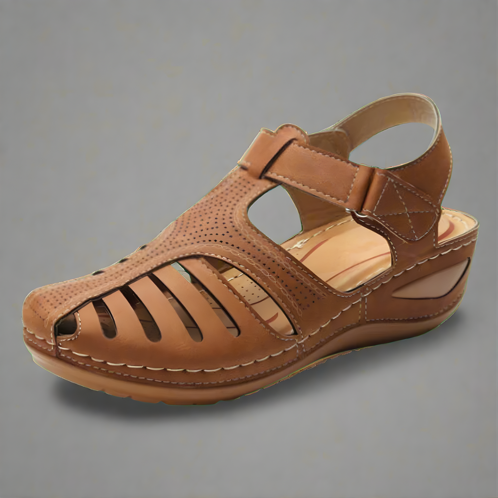 Corinne | Women's Bunion-Friendly Orthopaedic Sandals Brown, photo studio