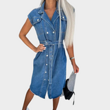 Sleeveless Belted Denim Dress