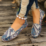 Jazmine | Boho Slip-On Moccasins with a Patterned Upper
