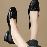Faith | Square-Toe Ballet Flats with a Low Block Heel