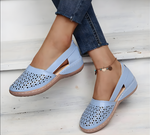 Viola | Perforated Slip-On Shoes with a Low Wedge