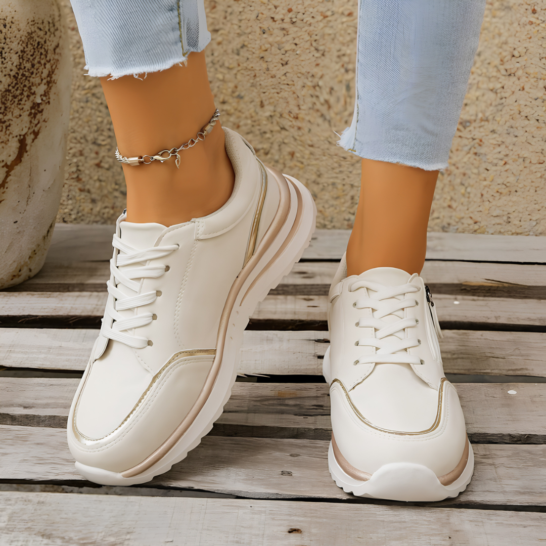 Bella Comfort Walking Sneakers Beige, photo studio