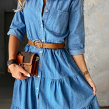 Relaxed Denim Midi Dress