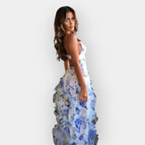 Noelene | Floral Maxi Dress with Cascading Ruffles