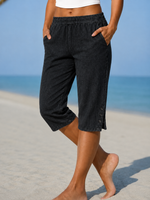 Eileen | Capri Pants with Button Detail at the Hem