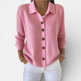 Rosanna | Knit Polo-Collar Button Blouse