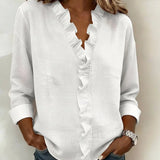 Hope | Refined Ruffled V-Neck Blouse
