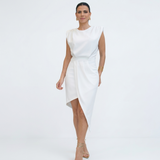 Mabel | Asymmetric Dress with Structured Shoulders