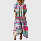 Sally | Comfortable Maxi Dress in Colourful Print