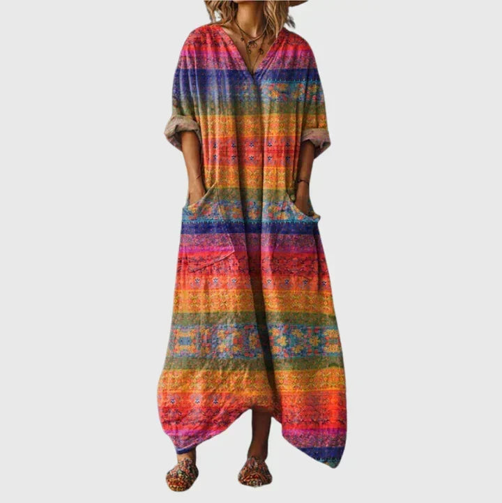Stella | Flowy Maxi Dress in Colourful Print