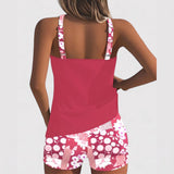 Comfortable Swimsuit in Cobalt with Floral Shorts