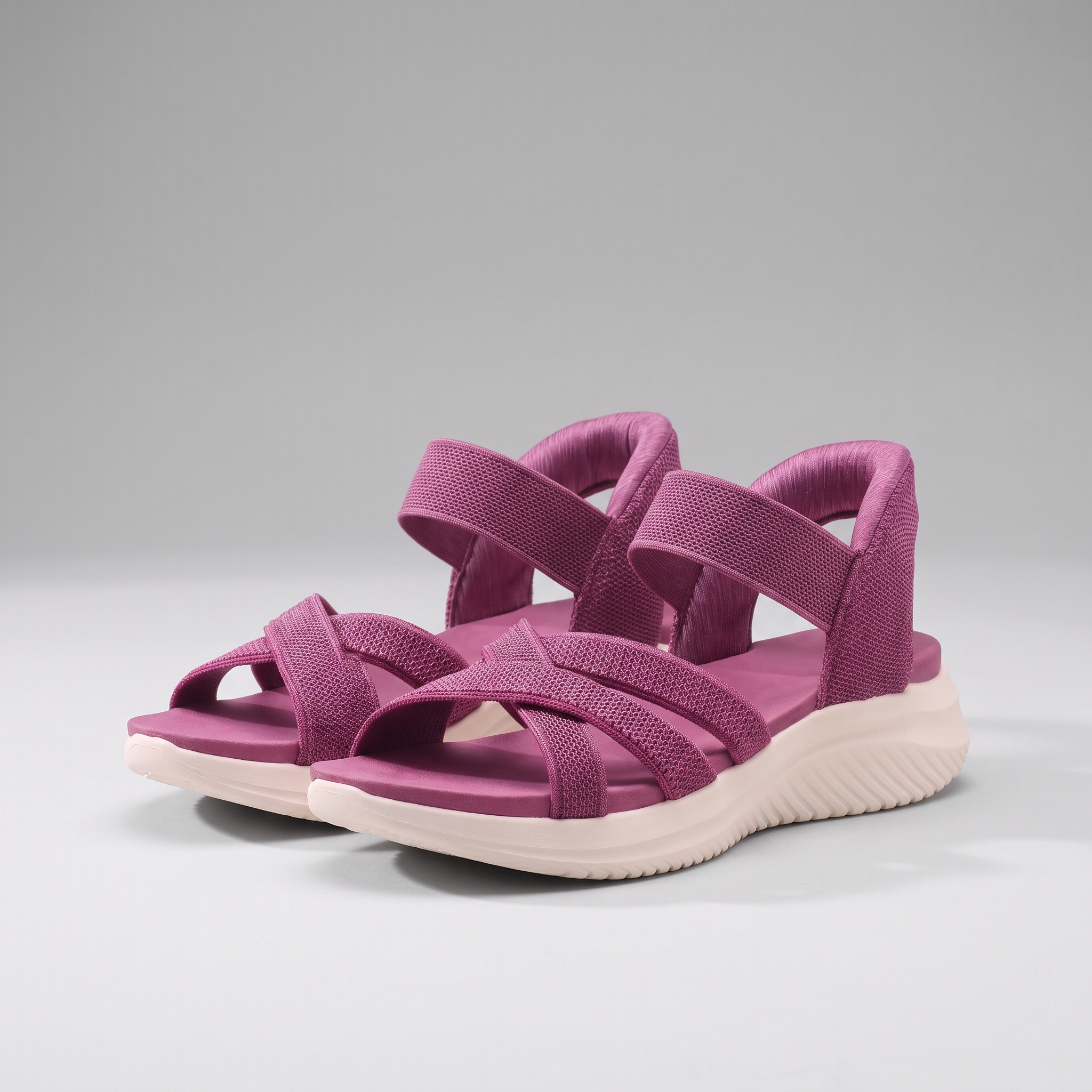 Elmswick | Knit Sandals with Stretchy Straps Pink, photo studio