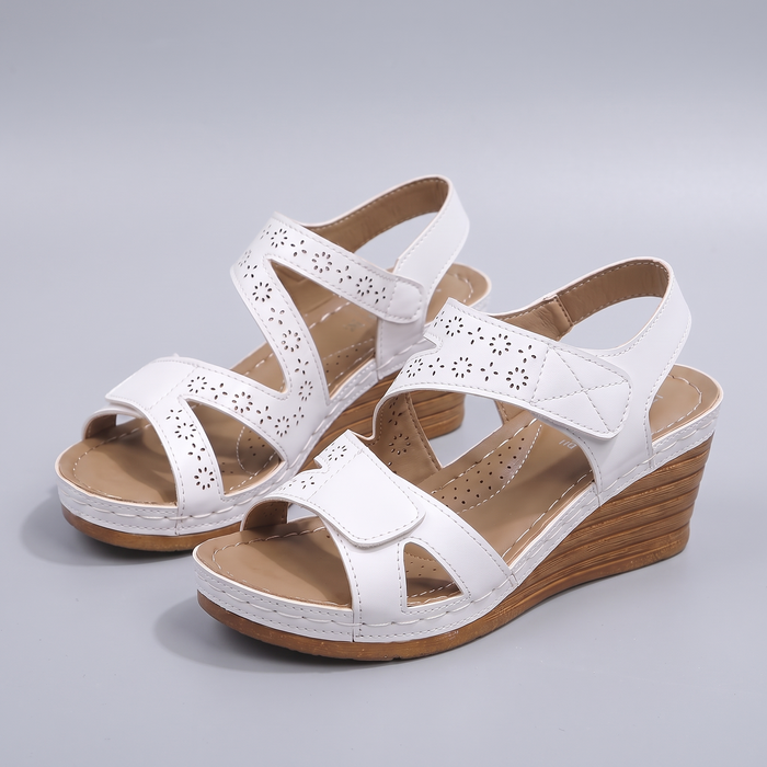 Fleur | Wedge Sandals with Cut-Out Straps