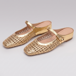 Kirkstone | Woven Mules with a Button Strap