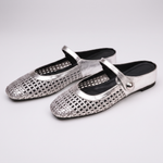 Kirkstone | Woven Mules with a Button Strap