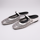 Kirkstone | Woven Mules with a Button Strap